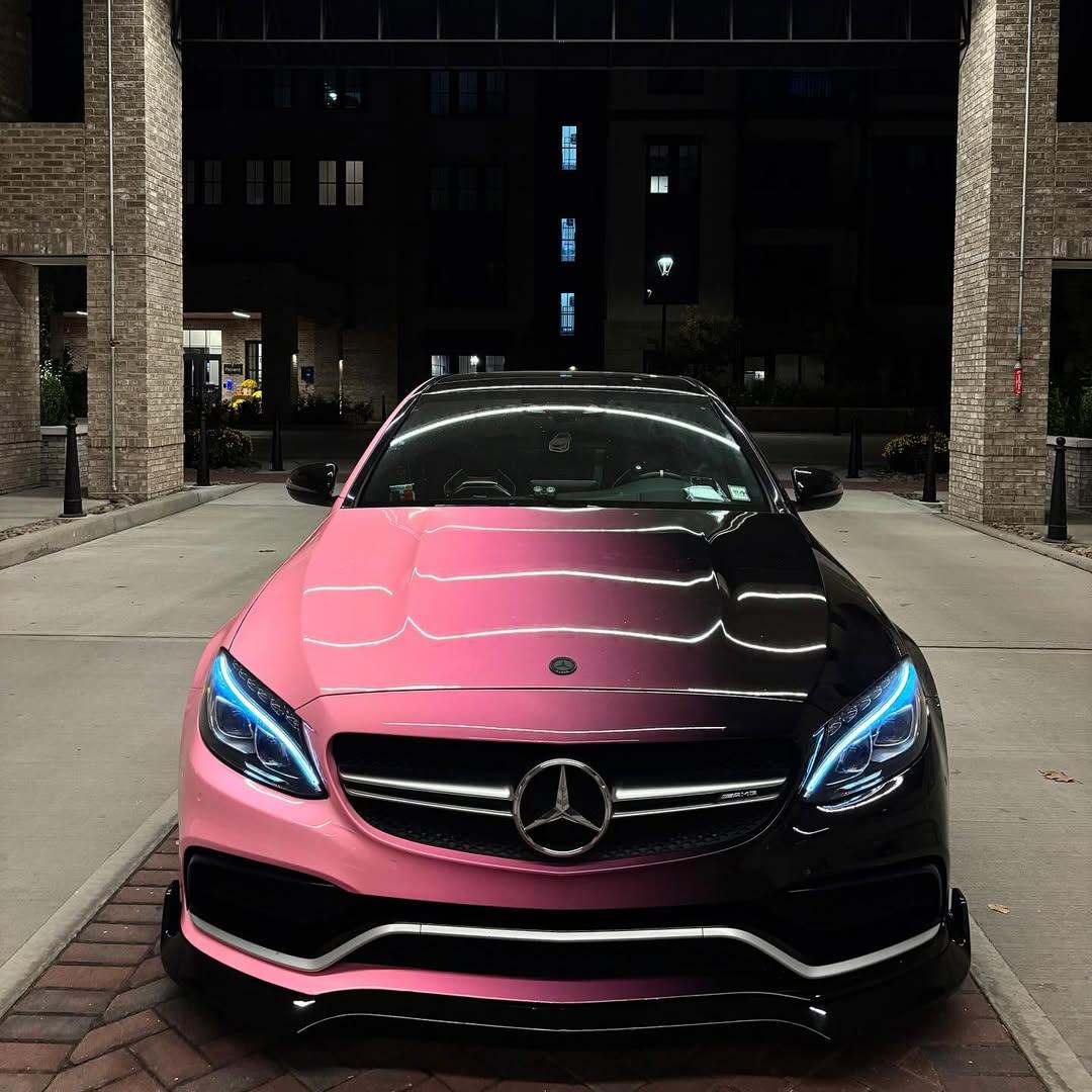 ALUKOVINYL Pink to Black Gradient Custom Printed Vinyl Wrap 