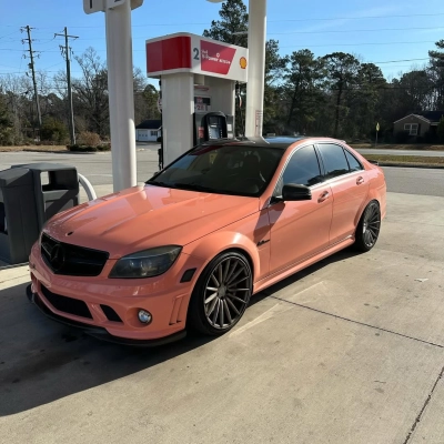 Gloss Salmon Pink Car Vinyl Wrap 02