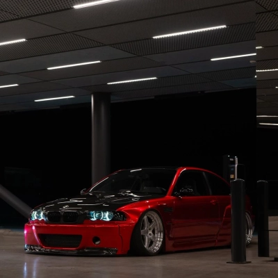 Ultra Glossy Metallic Vampire Red Car Vinyl Wrap BMW PET   02