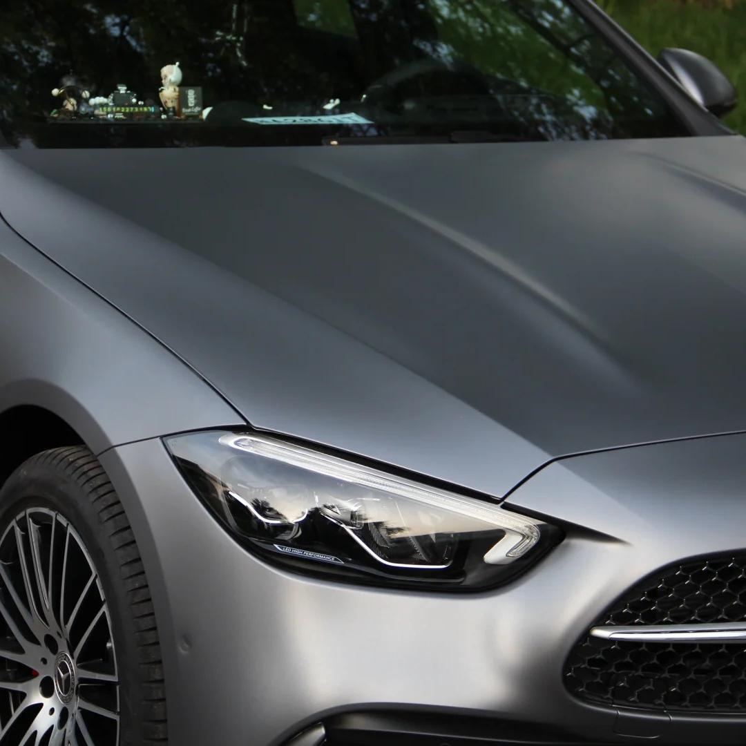 Matte Metallic Dark AMG Grey Car Vinyl Wrap PET