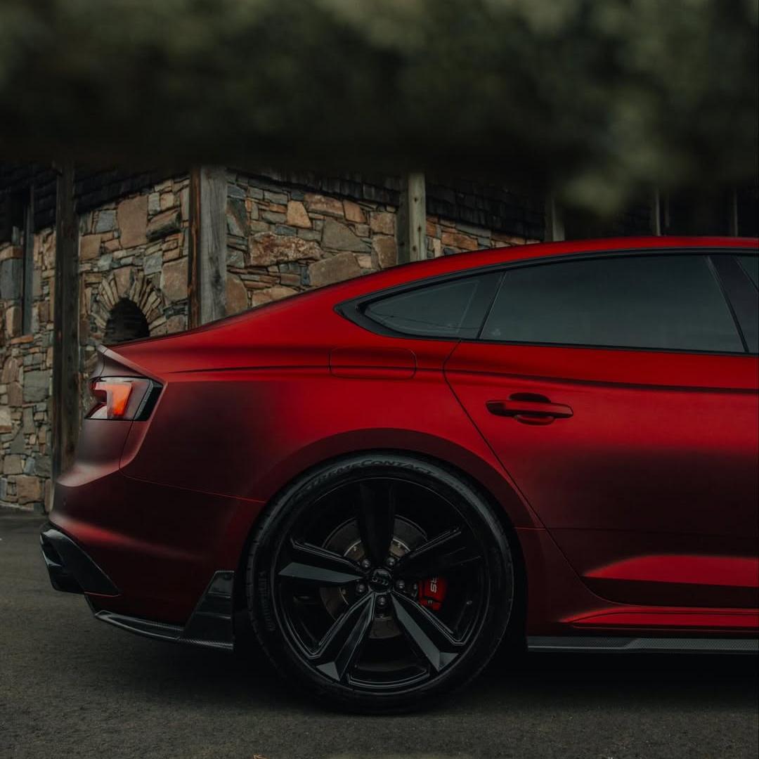 Satin Chrome Metallic Romanee Red Vinyl Wrap | Romania Red Wrap PET