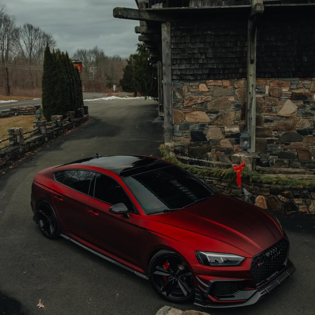 Satin Chrome Metallic Romanee Red Vinyl Wrap | Romania Red Wrap PET