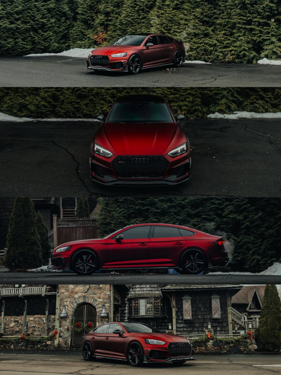 Satin Chrome Metallic Romanee Red Vinyl Wrap | Romania Red Wrap PET