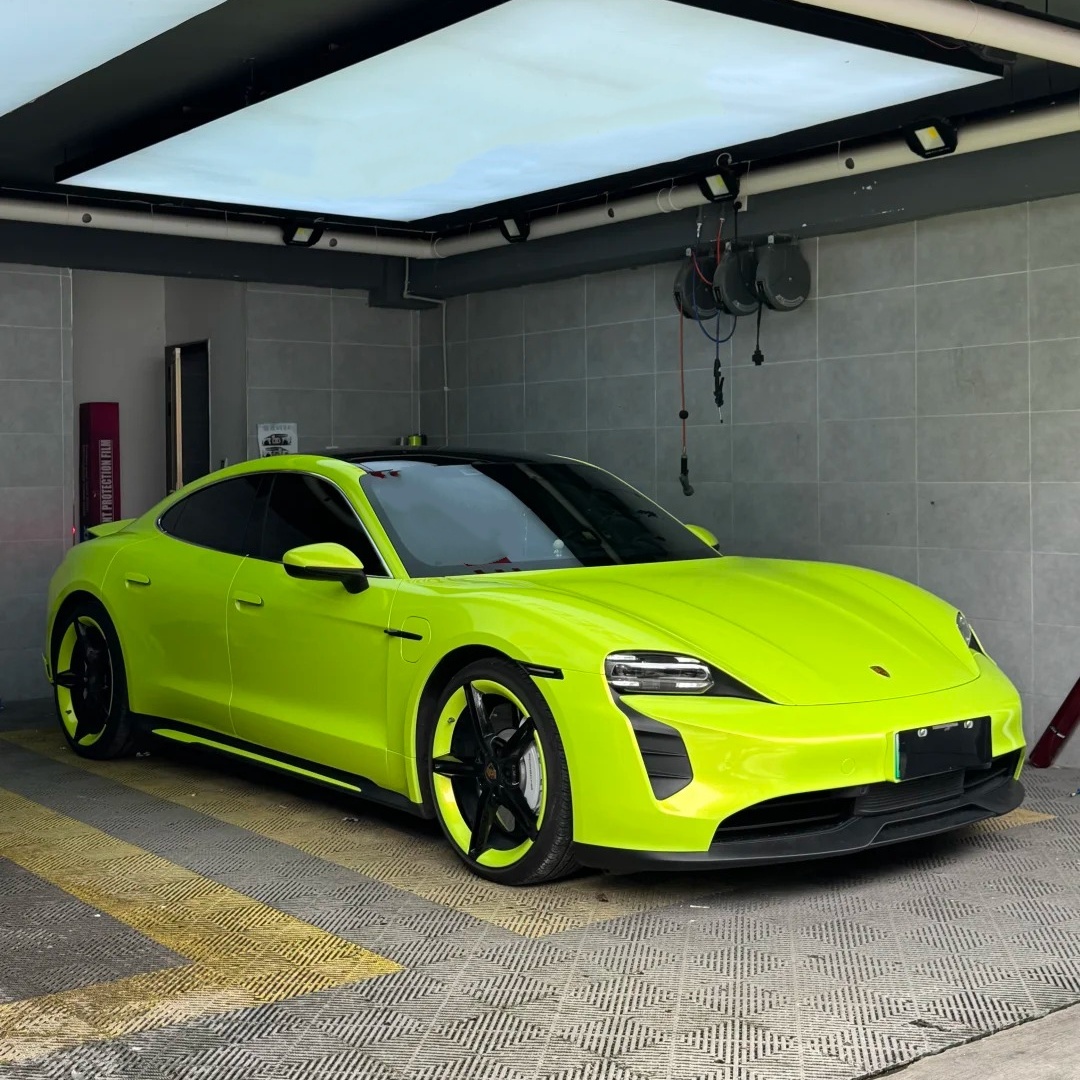 Liquid Fluorescent Neon Yellow Car Wrap