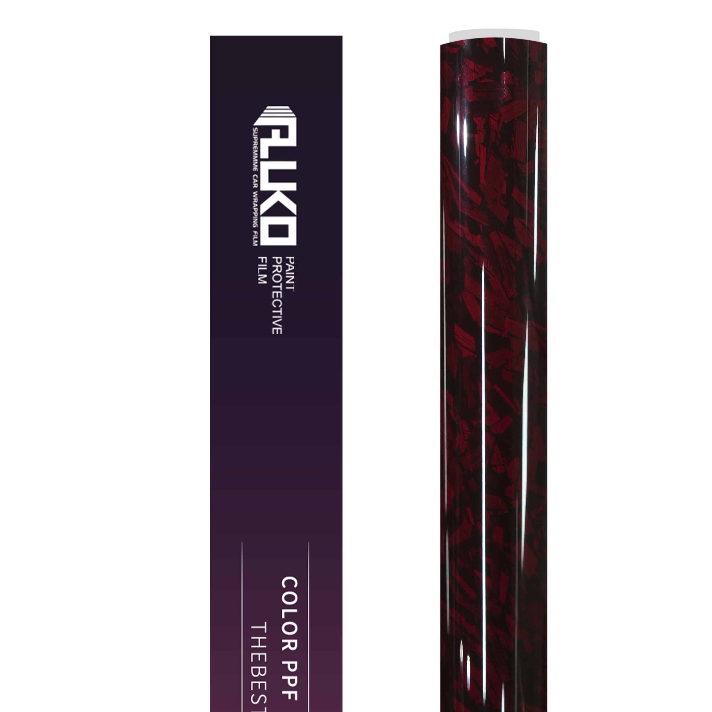 TPU Gloss Red Forged Carbon PPF Paint Protection Film 