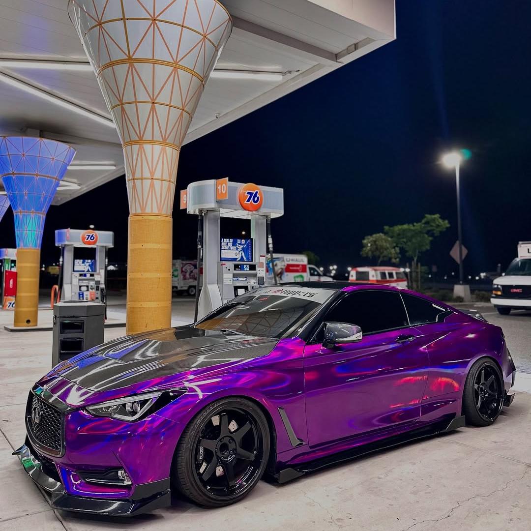 Gloss Purple Holographic Chrome Laser Car Vinyl Wrap