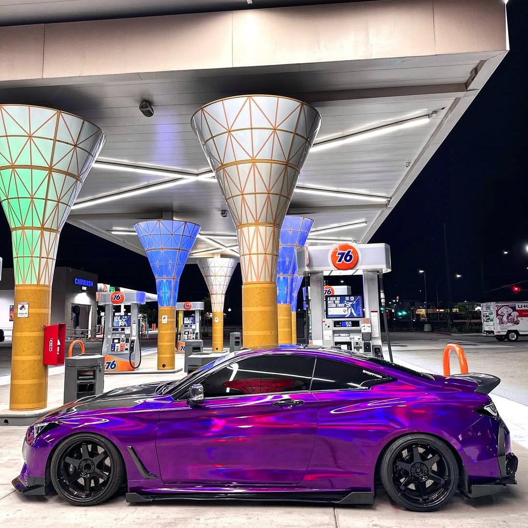 Gloss Purple Holographic Chrome Laser Car Vinyl Wrap