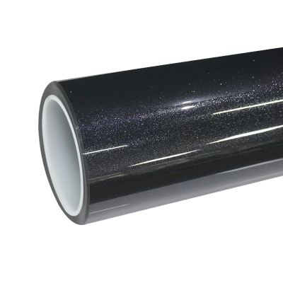 TPU Gloss Metallic Sparkle Glitter Black Colored PPF Paint Protection Film 01