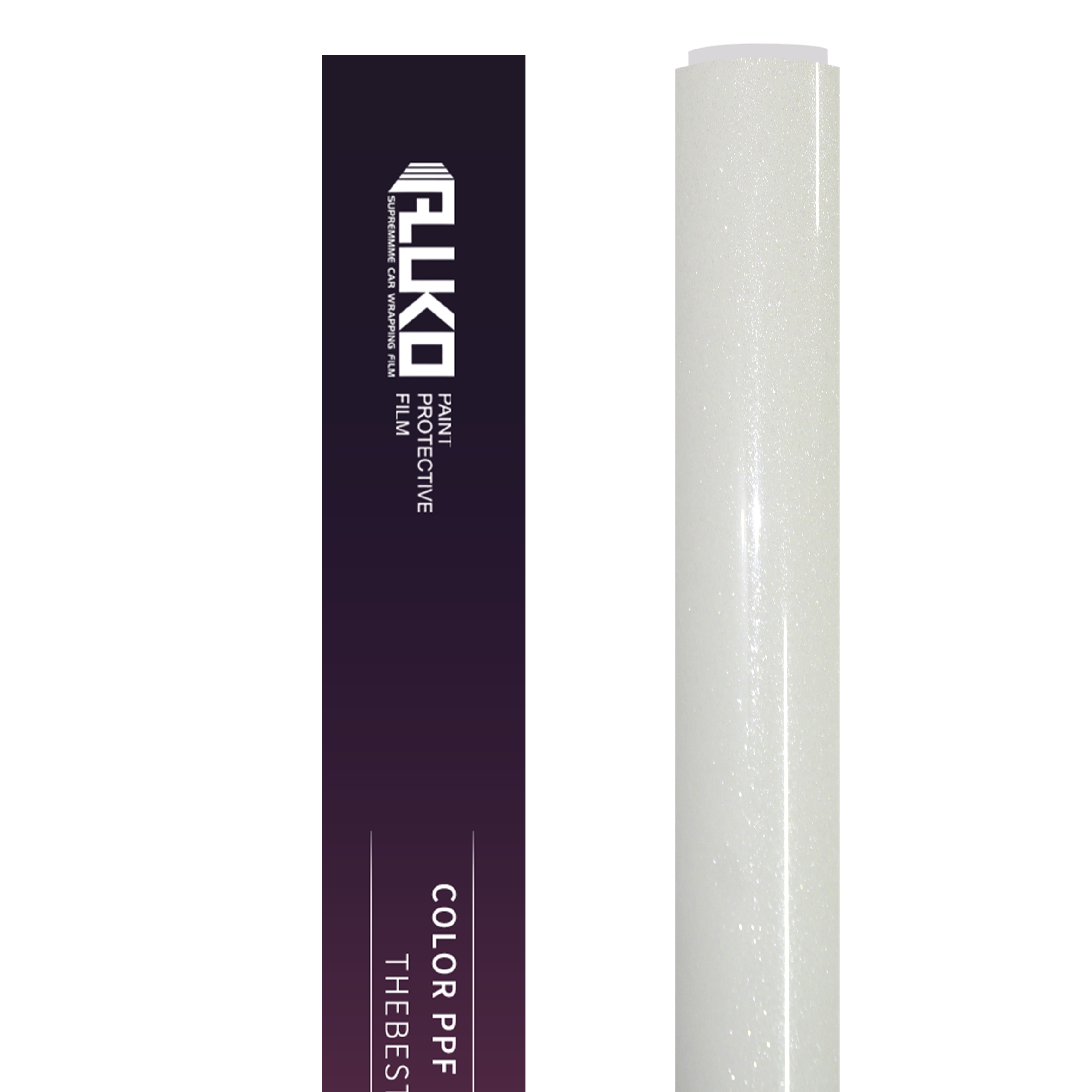 TPU Gloss Metallic Sparkle Glitter White Colored PPF Paint Protection Film