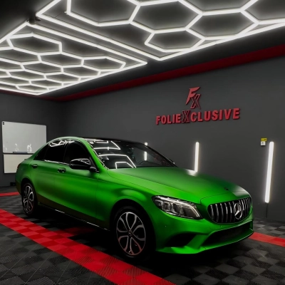 Matte Chrome Green Car Vinyl Wrap  02