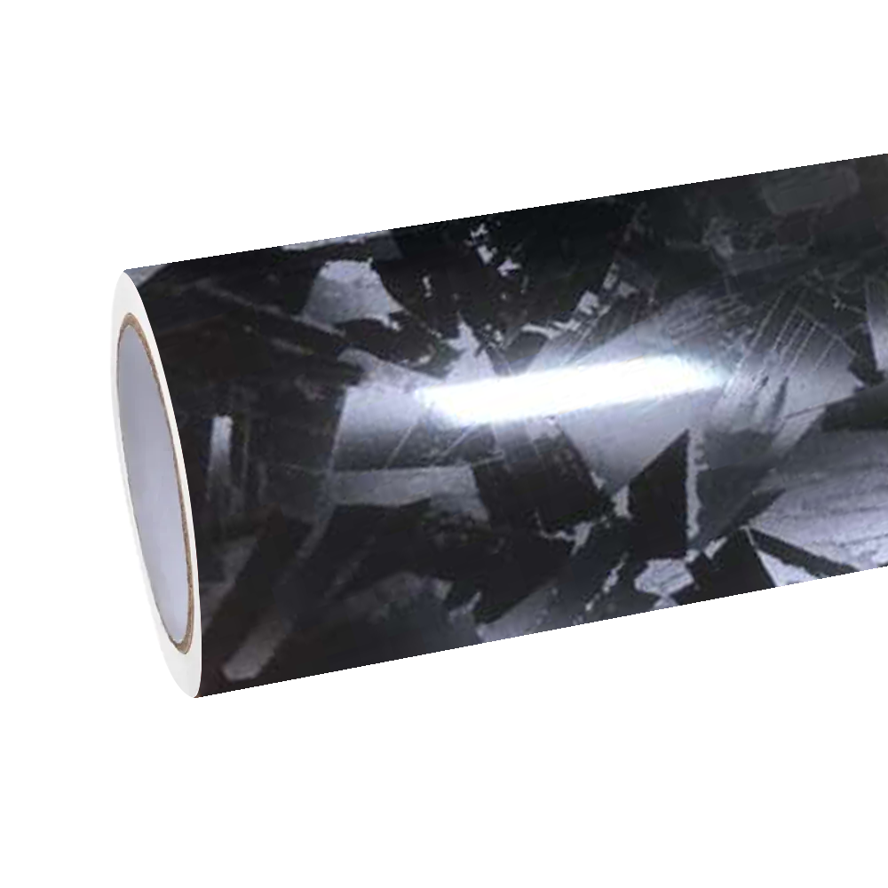 Gloss Cracks Black Forged Carbon Fiber Car Vinyl Wrap PET