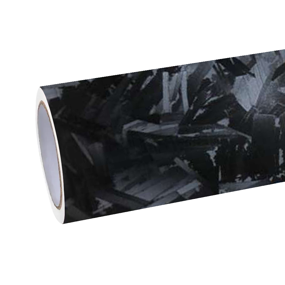 Matte Cracks Black Forged Carbon Fiber Car Vinyl Wrap PET