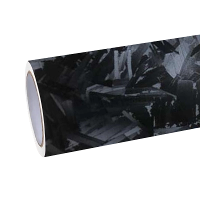 Matte Cracks Black Forged Carbon Fiber Car Vinyl Wrap PET 01