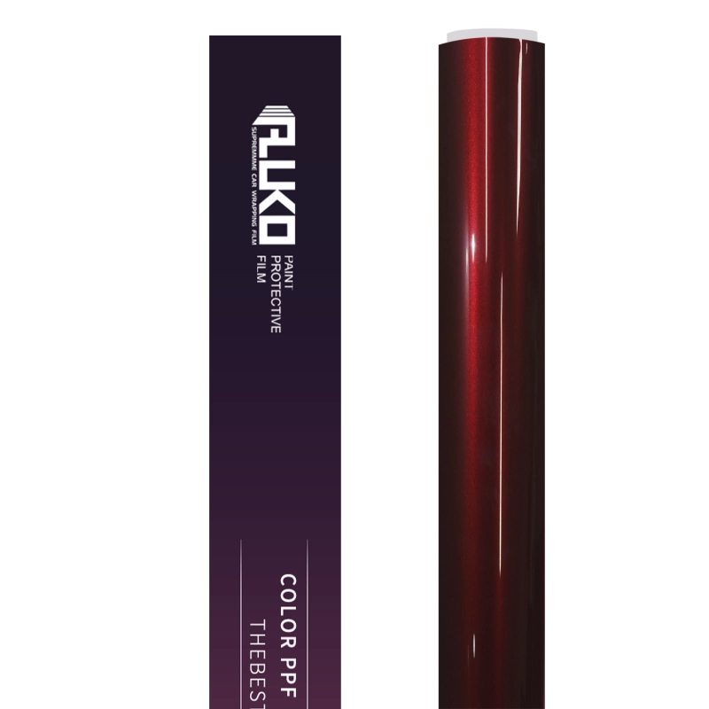 TPU Gloss Metallic Crimson Red Colored PPF Paint Protection Film