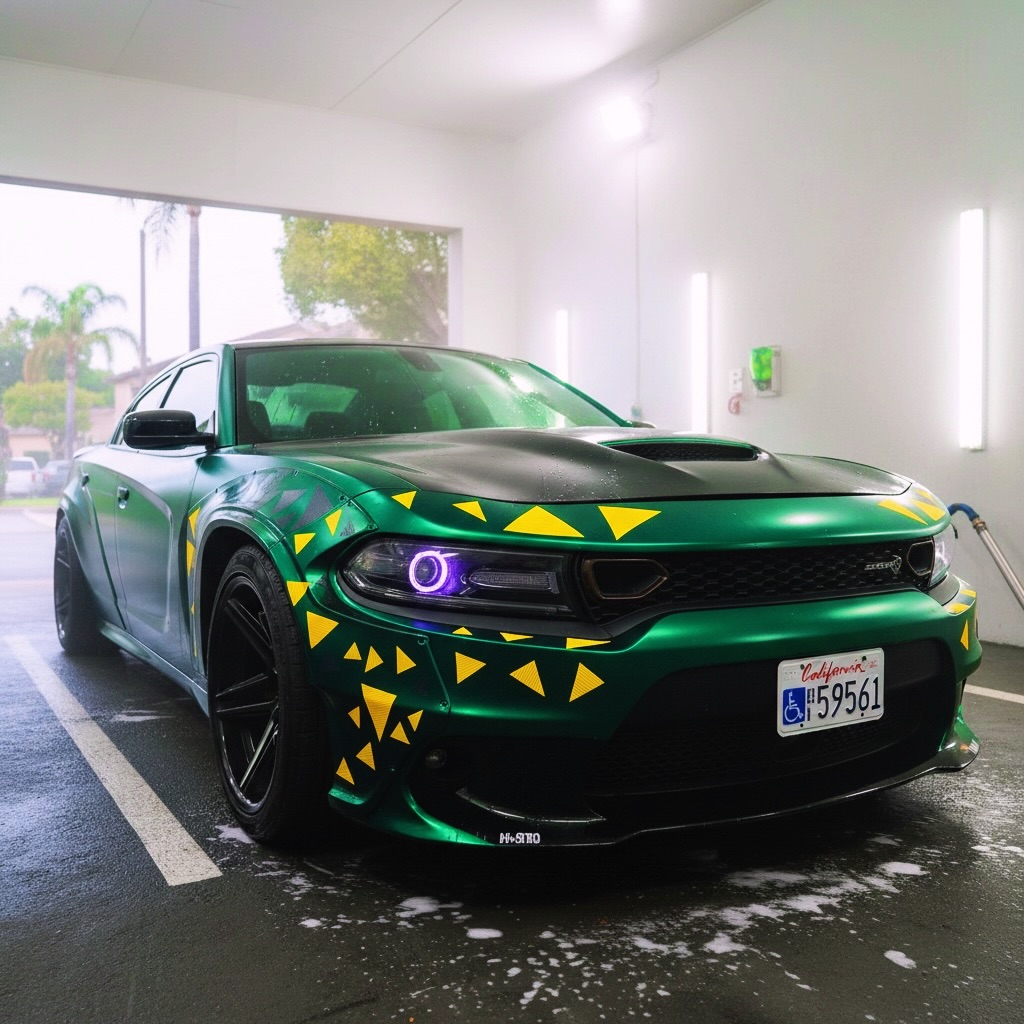 Matte Metallic Chrome Venom Green Car Vinyl Wrap PET