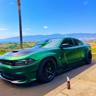 Matte Metallic Chrome Venom Green Car Vinyl Wrap PET 02