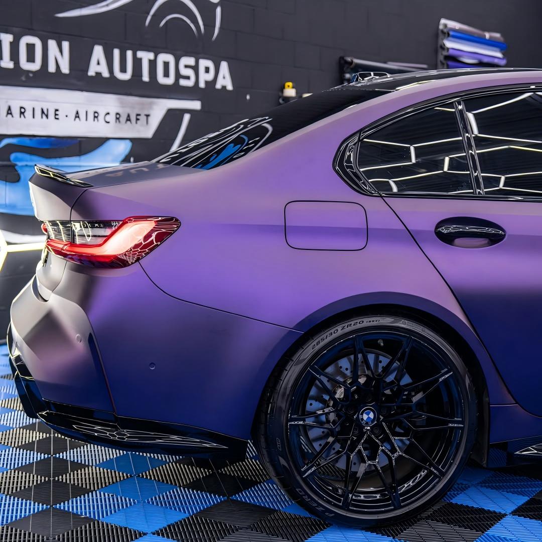 Ultra Matte Metallic Dark Purple Car Vinyl Wrap PET