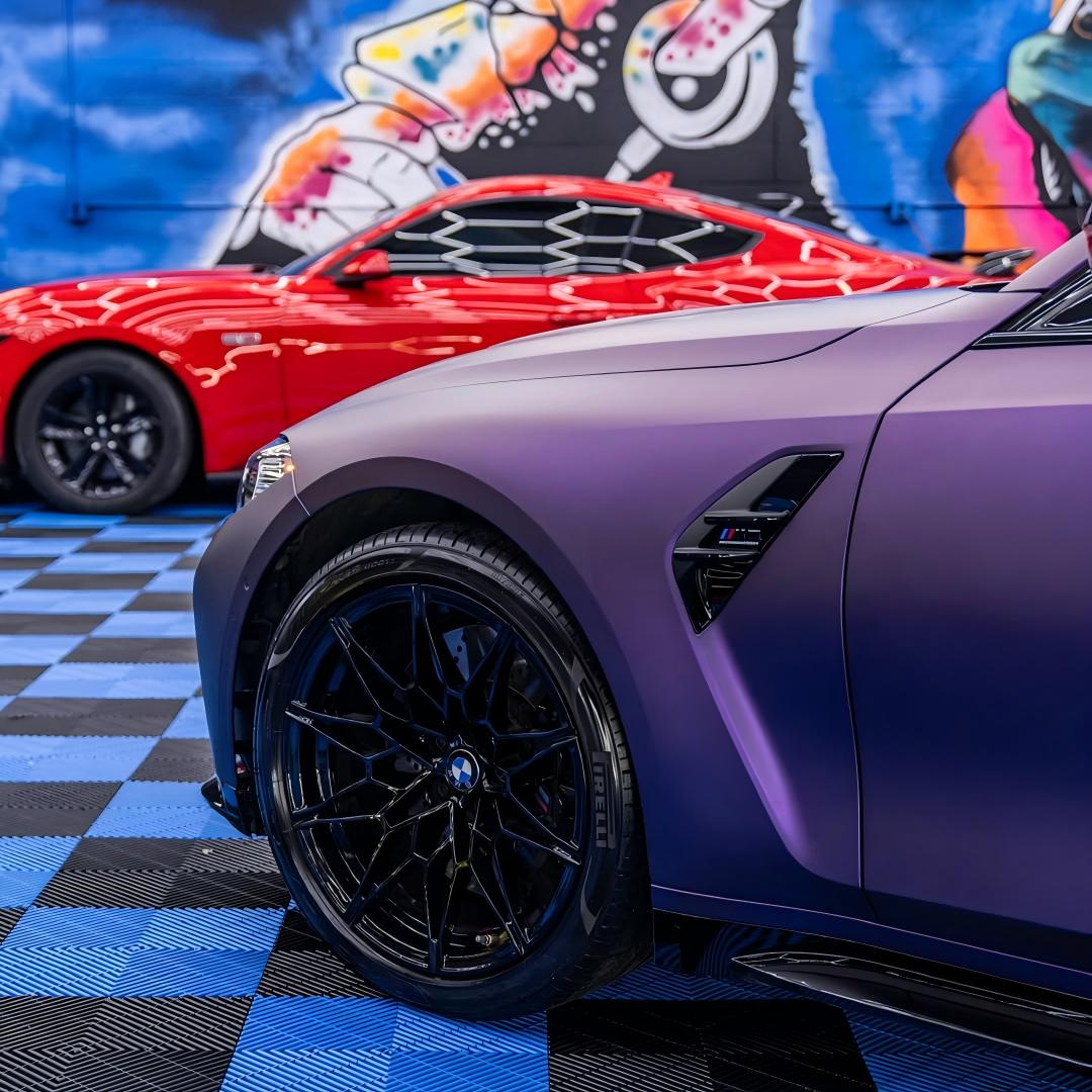 Ultra Matte Metallic Dark Purple Car Vinyl Wrap PET