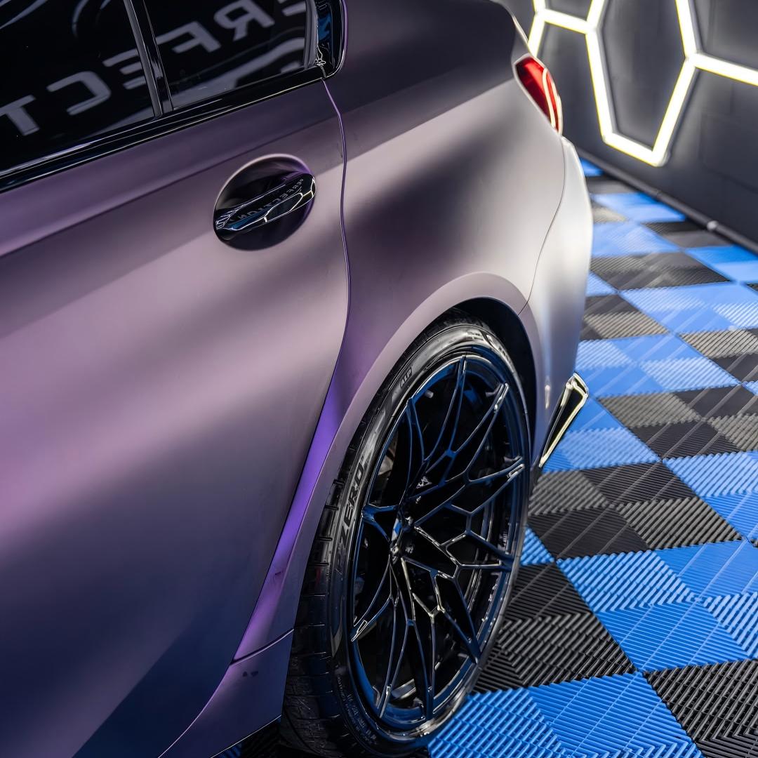 Ultra Matte Metallic Dark Purple Car Vinyl Wrap PET
