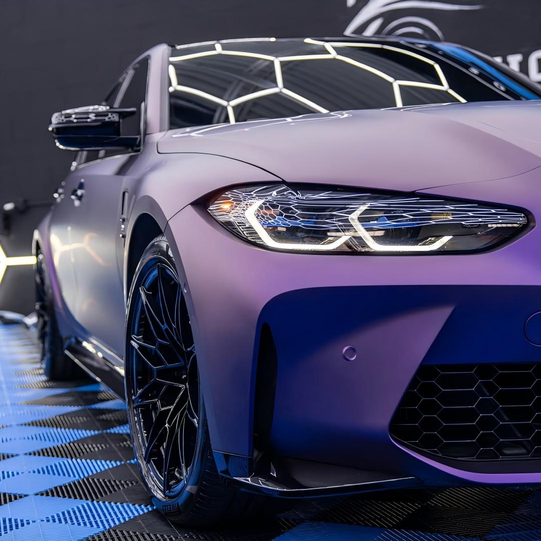 Ultra Matte Metallic Dark Purple Car Vinyl Wrap PET