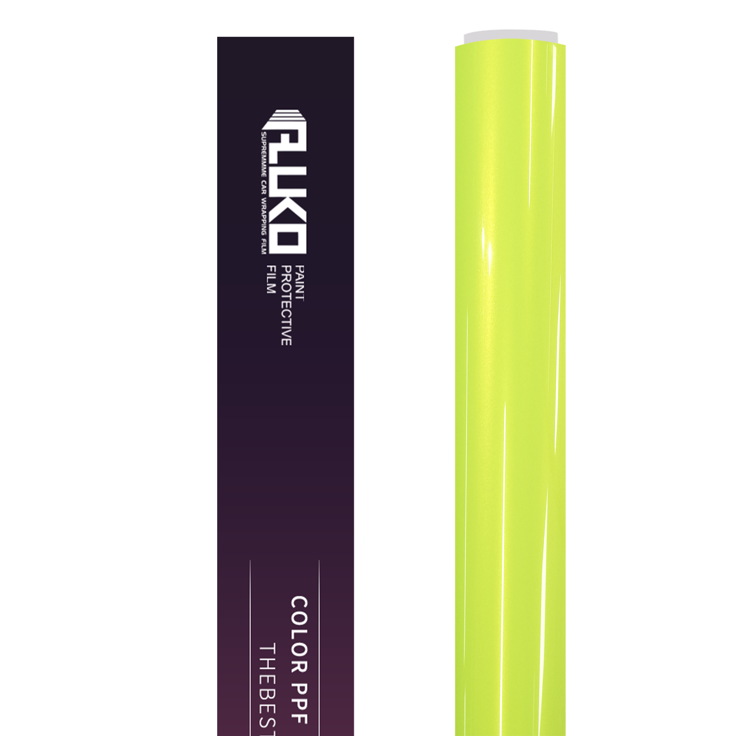 TPU Gloss Fluorescent Neon Yellow Colored PPF Paint Protection Film