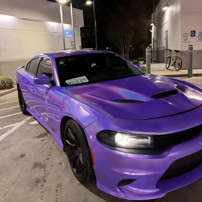 Gloss Metallic Rainbow Laser Purple  Light  Purple Car Vinyl Wrap 02