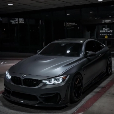 Matte Metallic Dark AMG Grey Car Vinyl Wrap PET 02