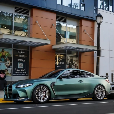 Matte Metallic Satin Hunter Green Car Vinyl Wrap PET 02