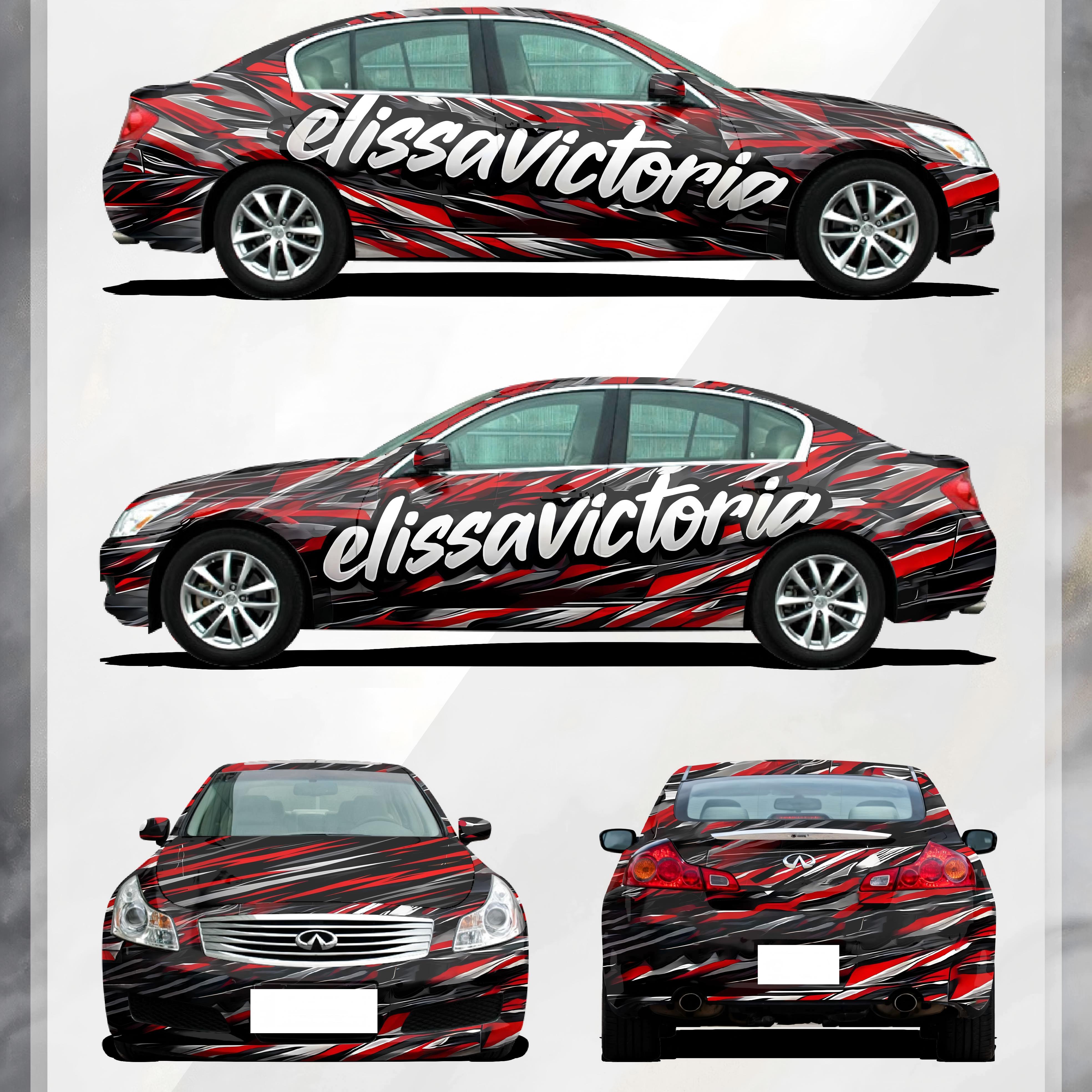 ALUKOVINYL Customize Name Graphics Personalised Car Wrap 