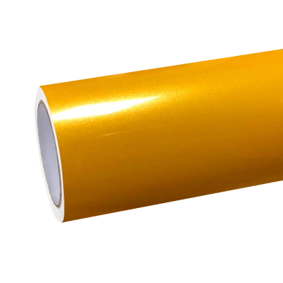 Gloss Metallic Golden Yellow Car Vinyl Wrap  01