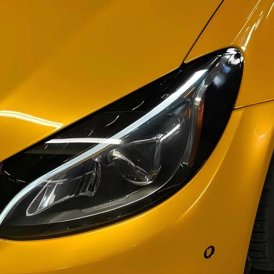 Gloss Metallic Golden Yellow Car Vinyl Wrap PET