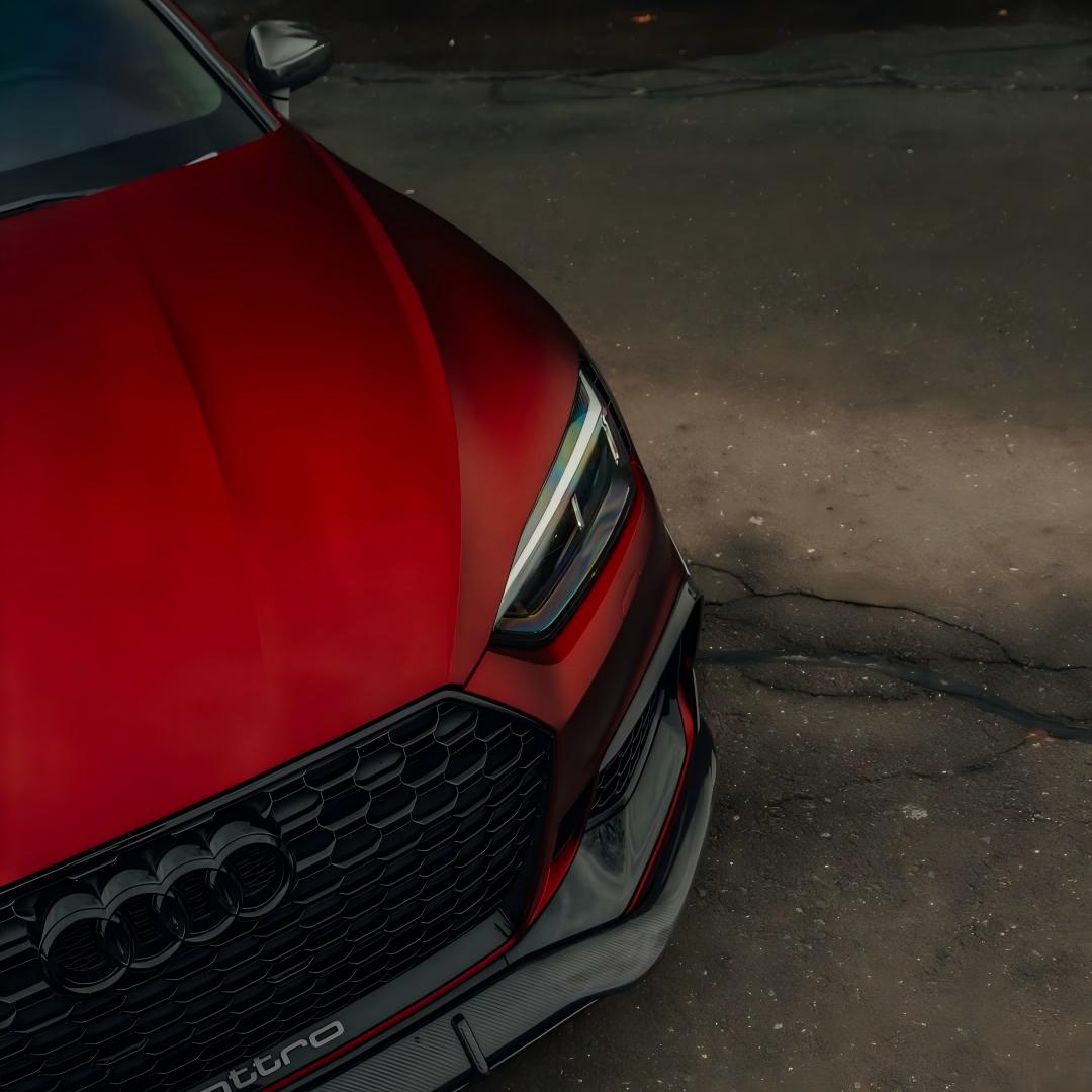 Satin Chrome Metallic Romanee Red Vinyl Wrap | Romania Red PET