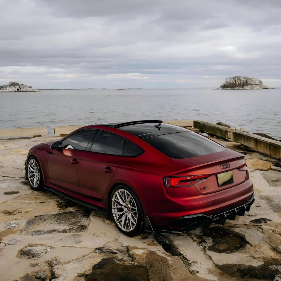 Satin Chrome Metallic Romanee Red Vinyl Wrap | Satin Romanee Red Metallic Chrome