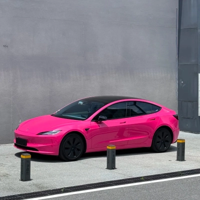 TPU Glossy Rose Red Colored PPF Paint Protection Film 02