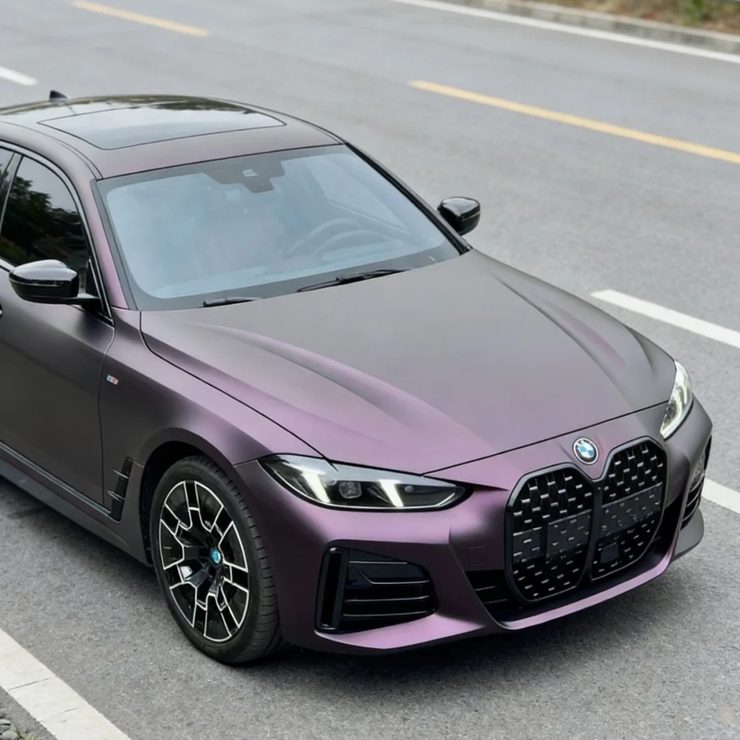 TPU Matte Metallic Black Purple Colored PPF Paint Protection Film