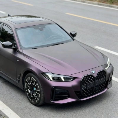 TPU Matte Metallic Black Purple Colored PPF Paint Protection Film 02