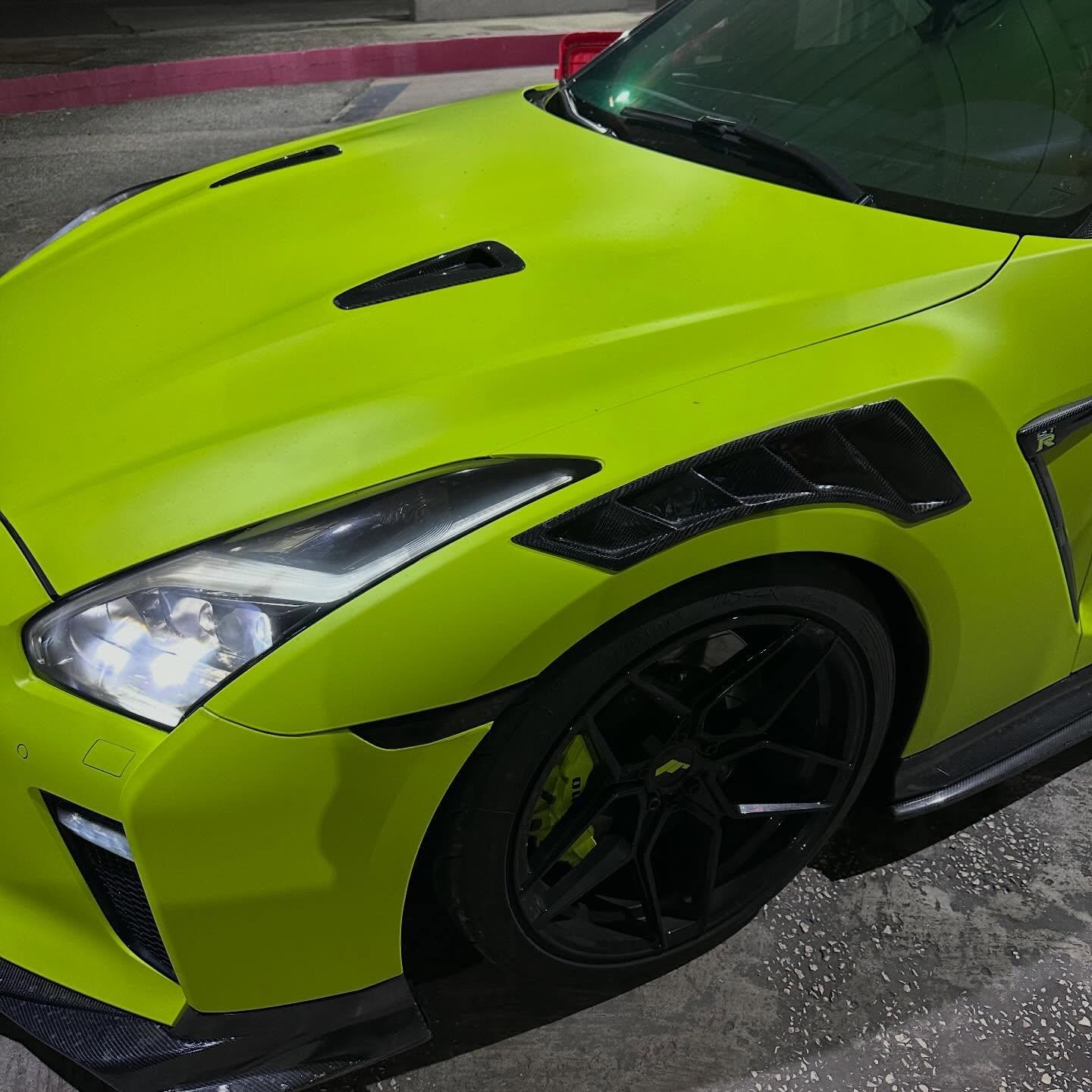 Matte Ultimate Flat Fluorescent Yellow Car Vinyl Wrap PET