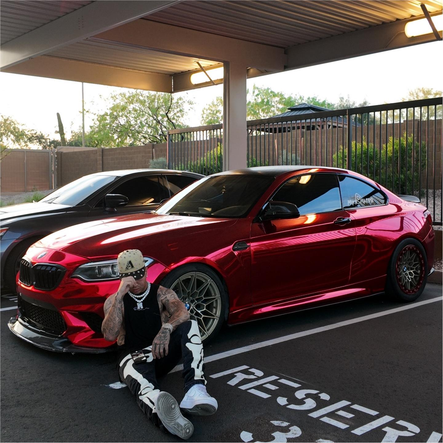 Gloss Mirror Chrome Candy Apple Red Car Vinyl Wrap PET