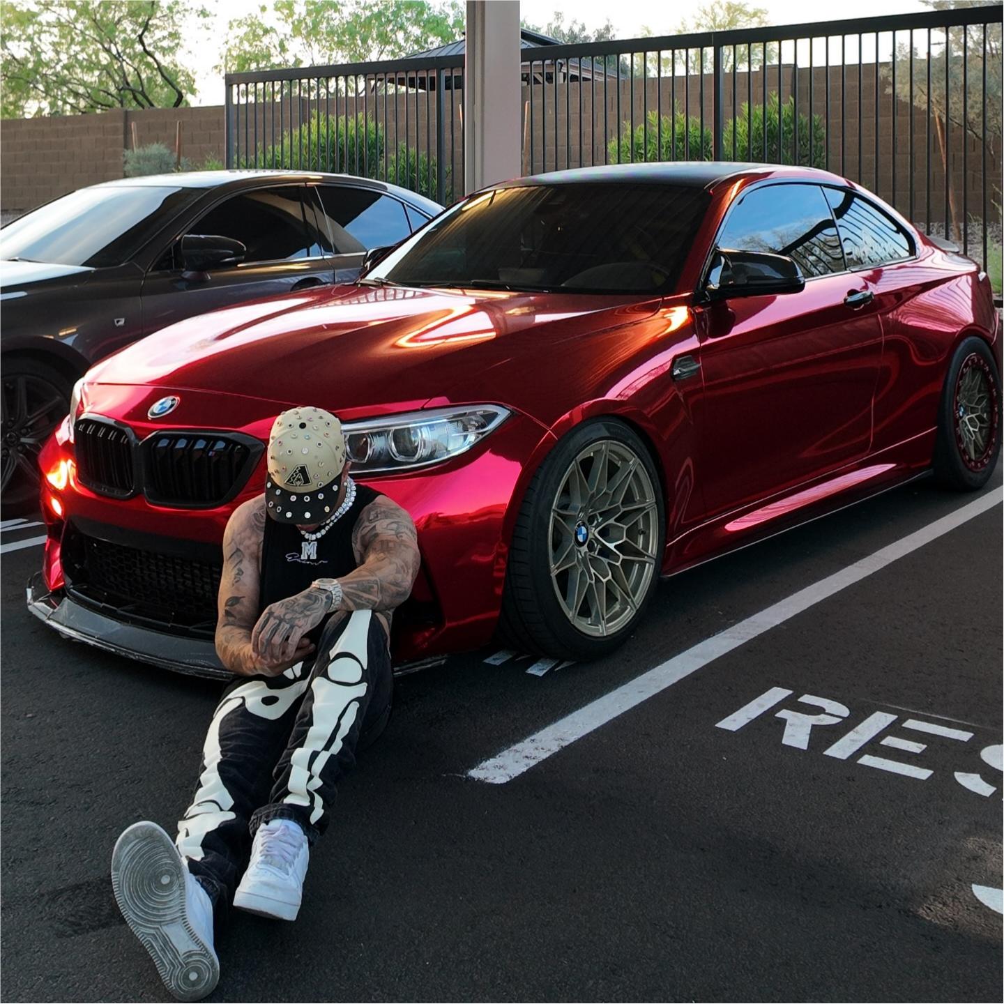 Gloss Mirror Chrome Candy Apple Red Car Vinyl Wrap PET