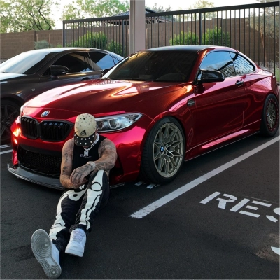 Gloss Mirror Chrome Candy Apple Red Car Vinyl Wrap PET 02