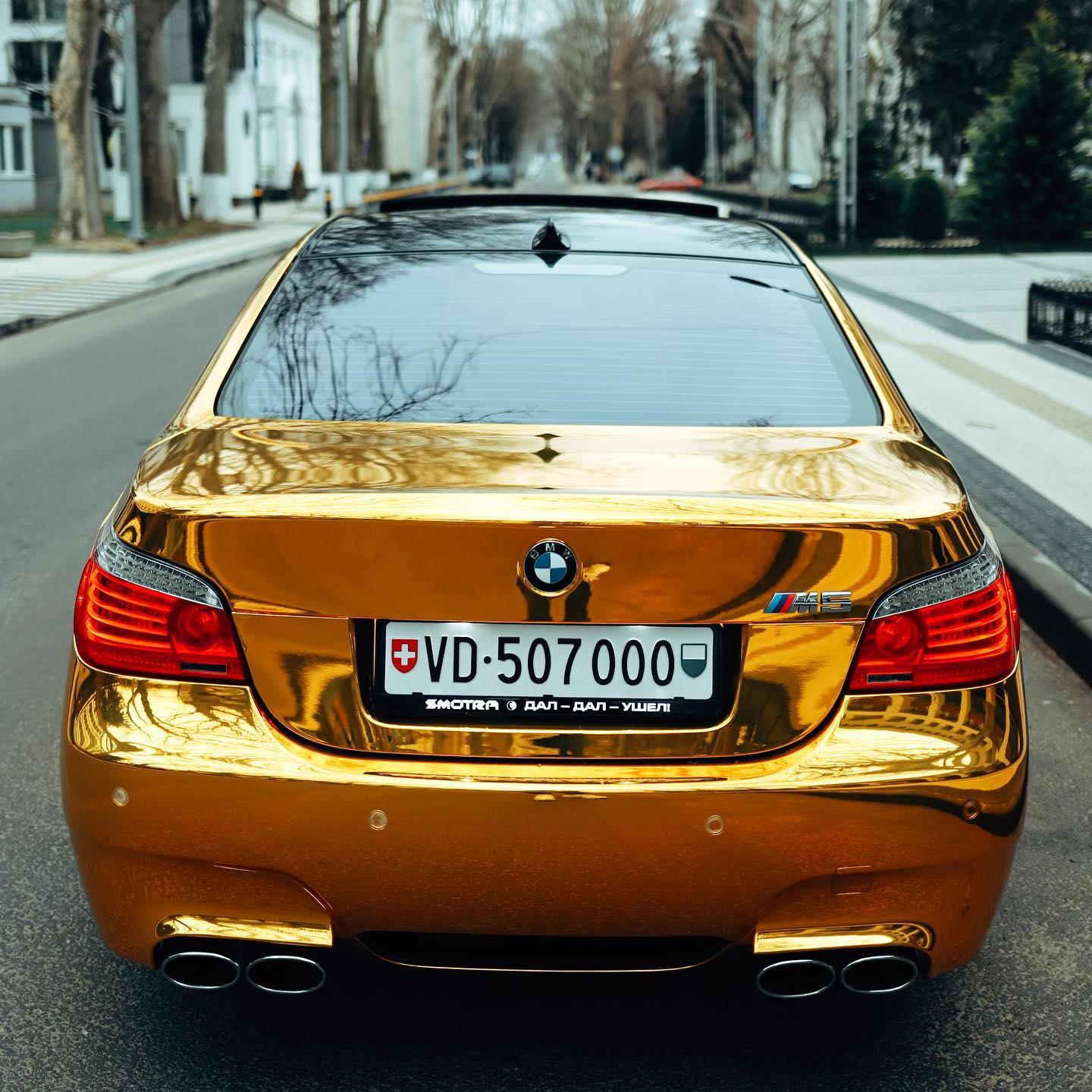 Gloss Mirror Chrome Gold Car Vinyl Wrap PET