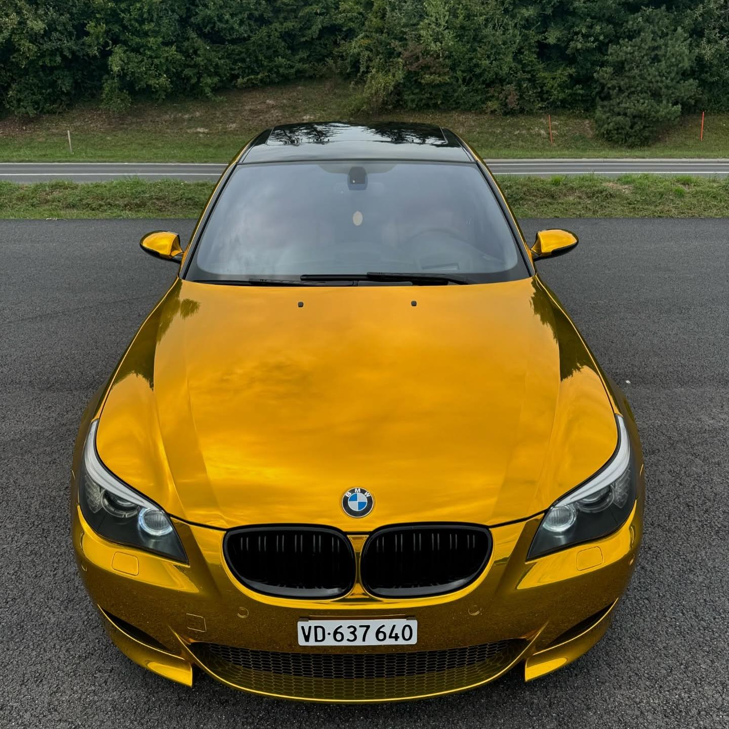 Gloss Mirror Chrome Gold Car Vinyl Wrap PET