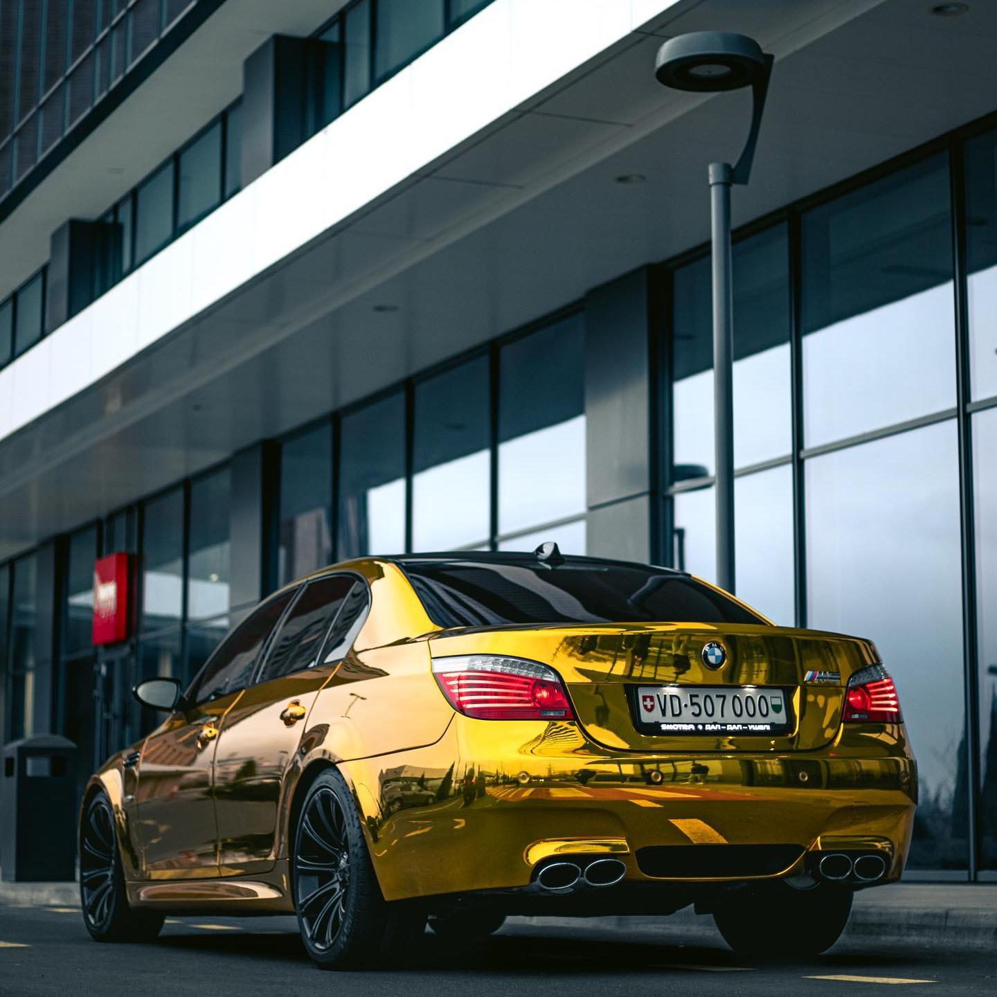 Gloss Mirror Chrome Yellow Car Vinyl Wrap