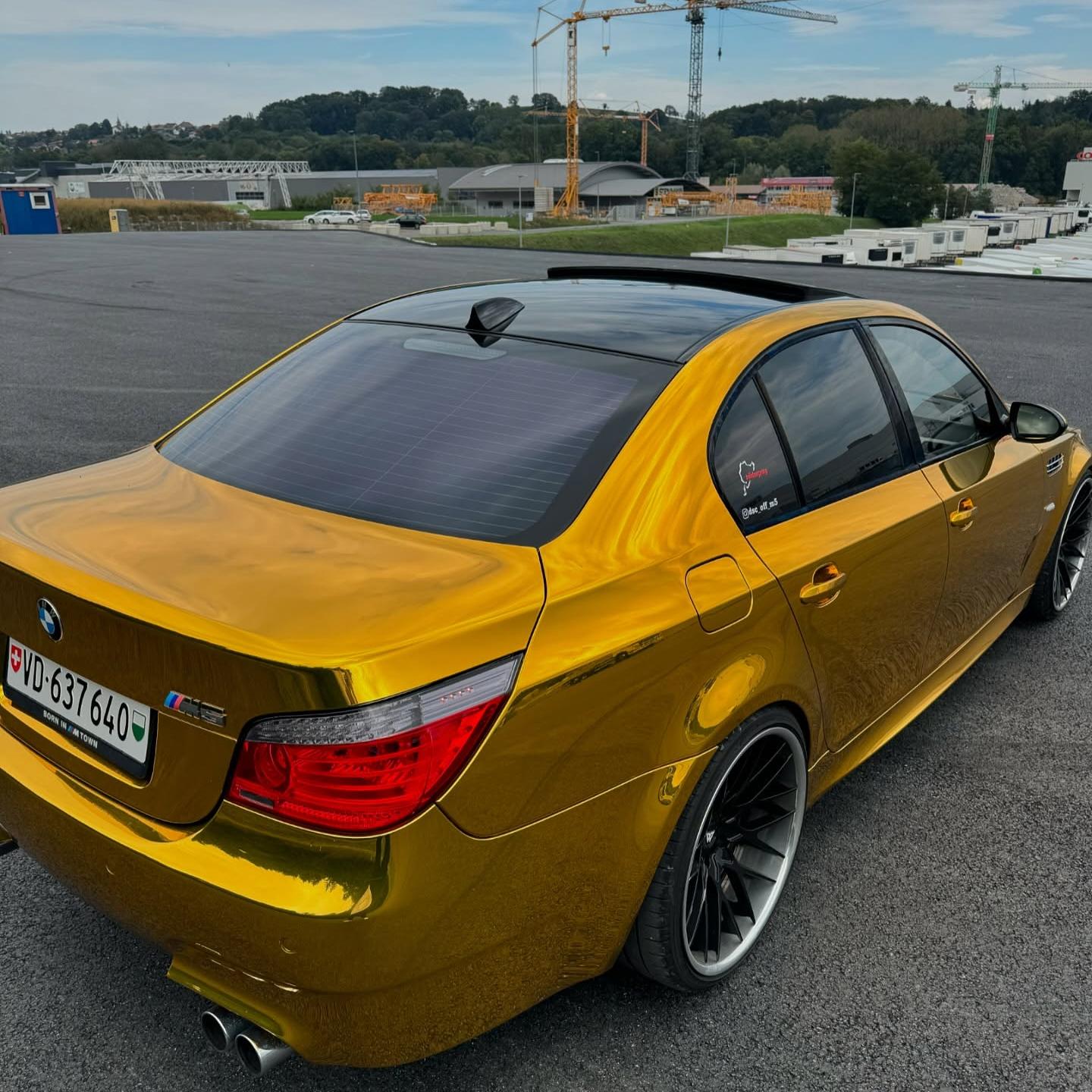 Gloss Mirror Chrome Yellow Car Vinyl Wrap