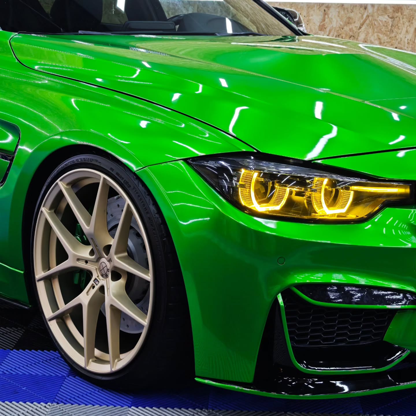 Gloss Metallic Flame Green Car Vinyl Wrap PET