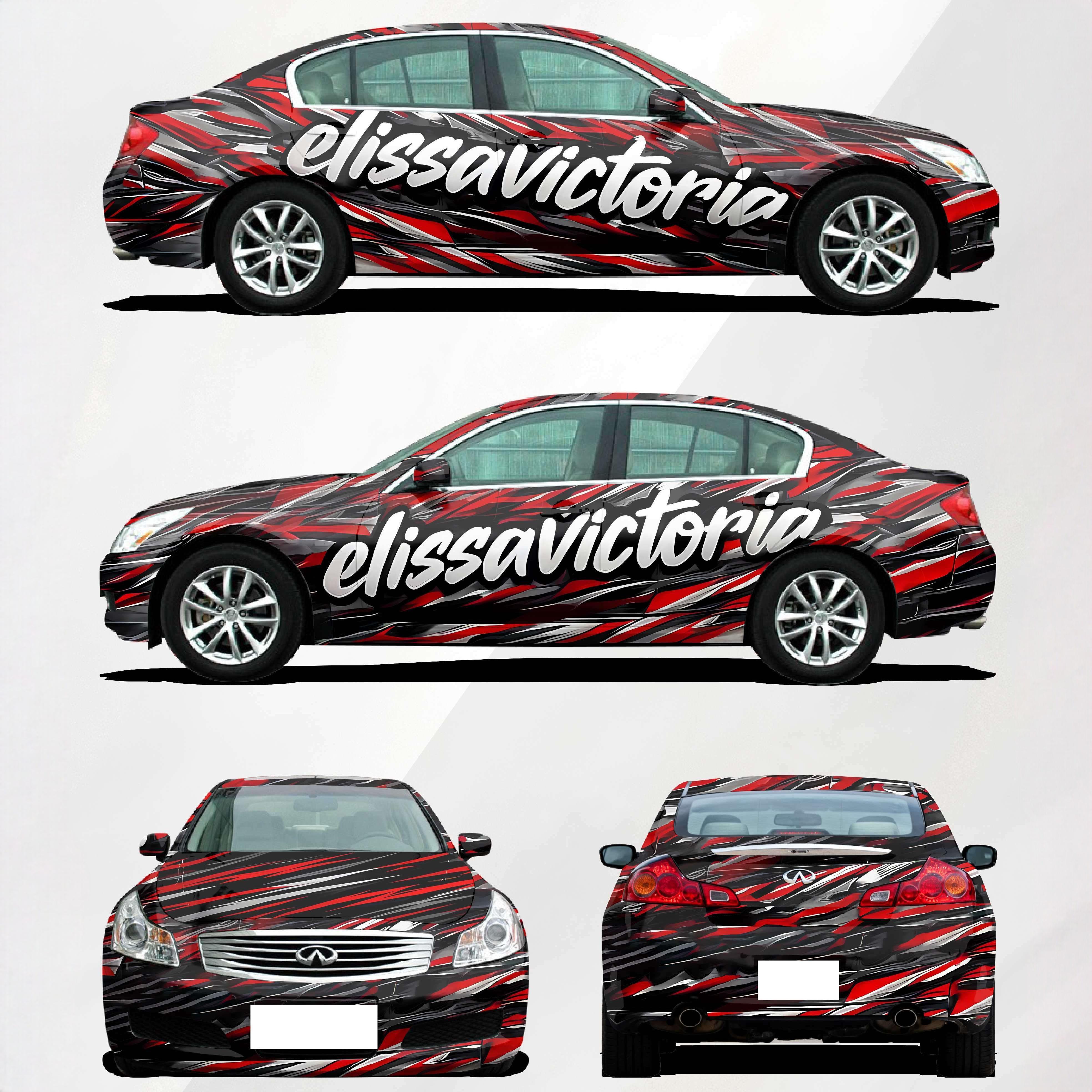 ALUKOVINYL Customize Name Graphics Personalised Car Wrap 