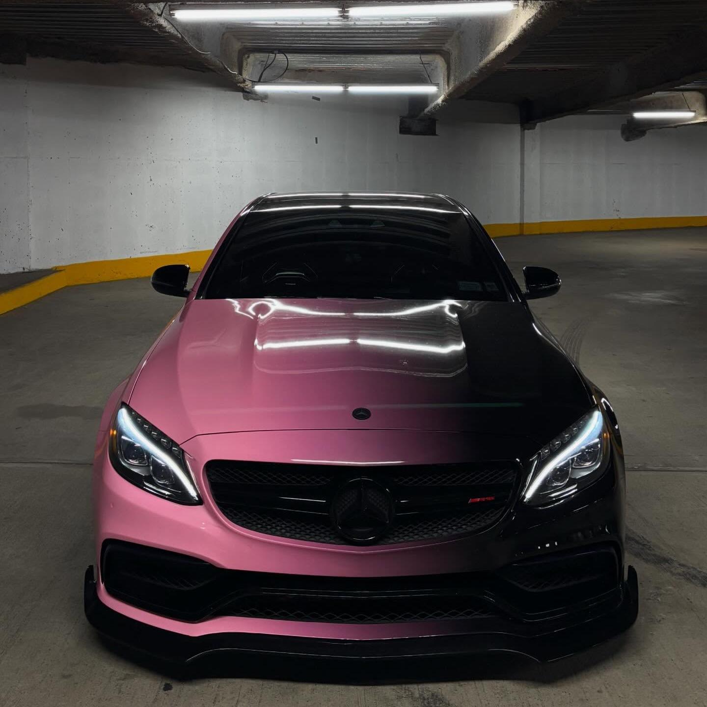 ALUKOVINYL Pink to Black Gradient Custom Printed Vinyl Wrap 