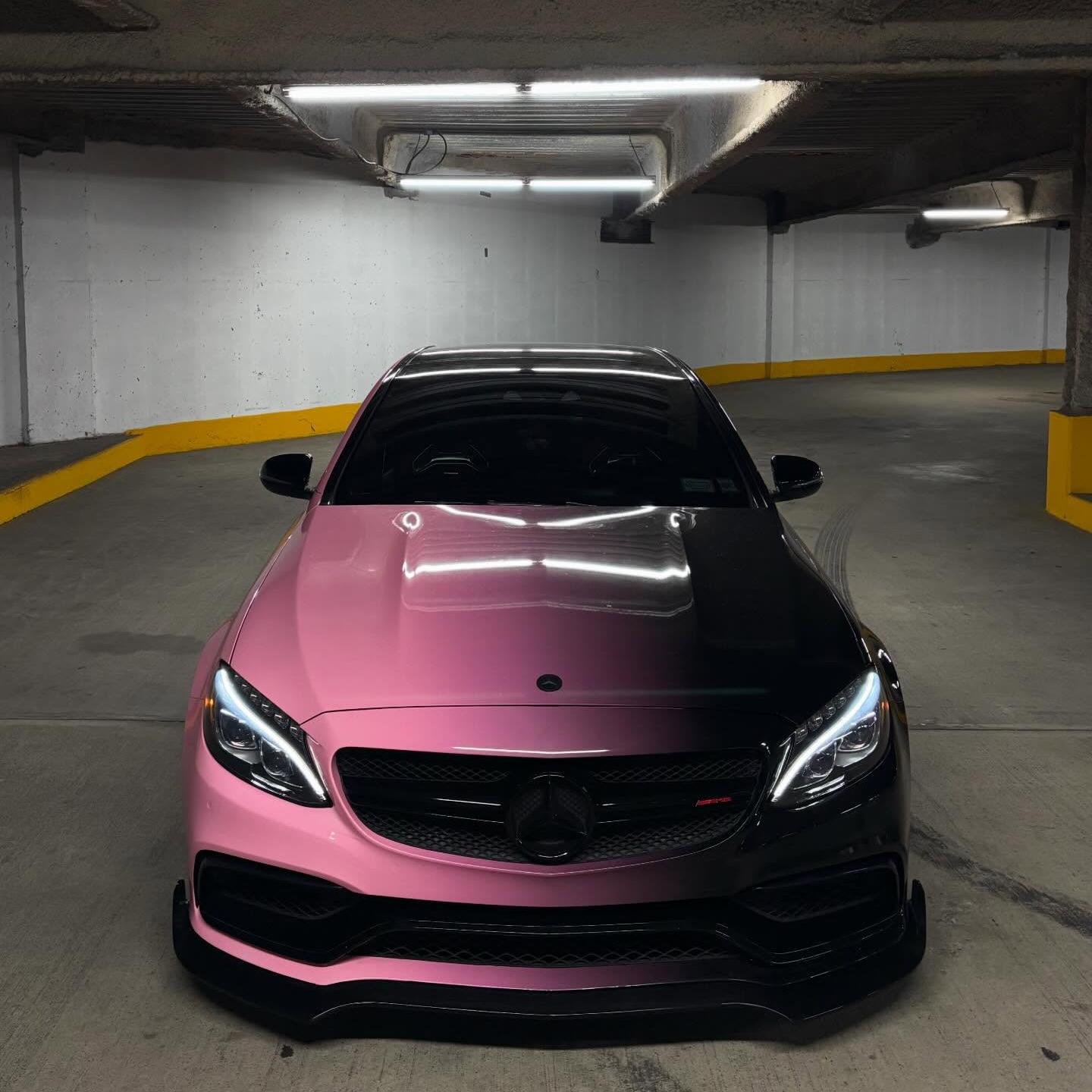 ALUKOVINYL Pink to Black Gradient Custom Printed Vinyl Wrap 