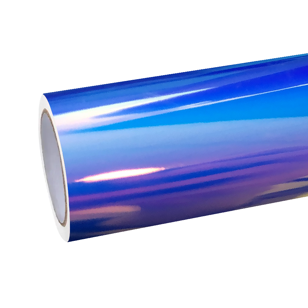 Gloss Holographic Chrome Laser Electroplated Blue Car Vinyl Wrap 