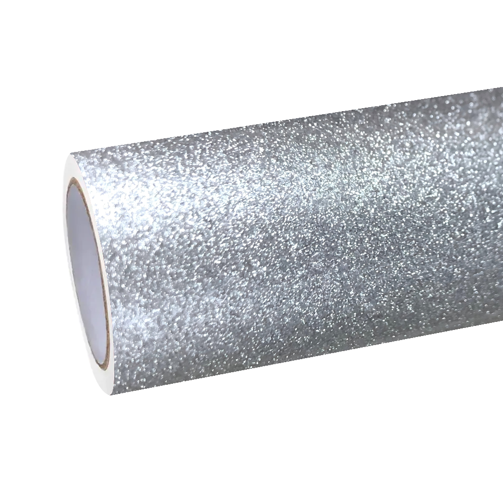Gloss Metallic Diamond Silver Car Vinyl Wrap